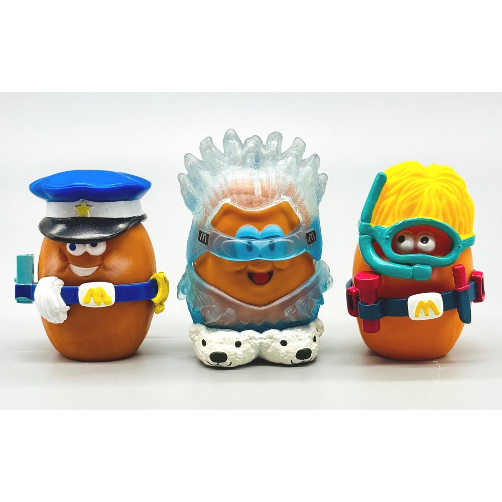 McDonalds McNugget Buddies Sarge Police Snorkel Brrrick 1988 Happy Meal Lot of 3